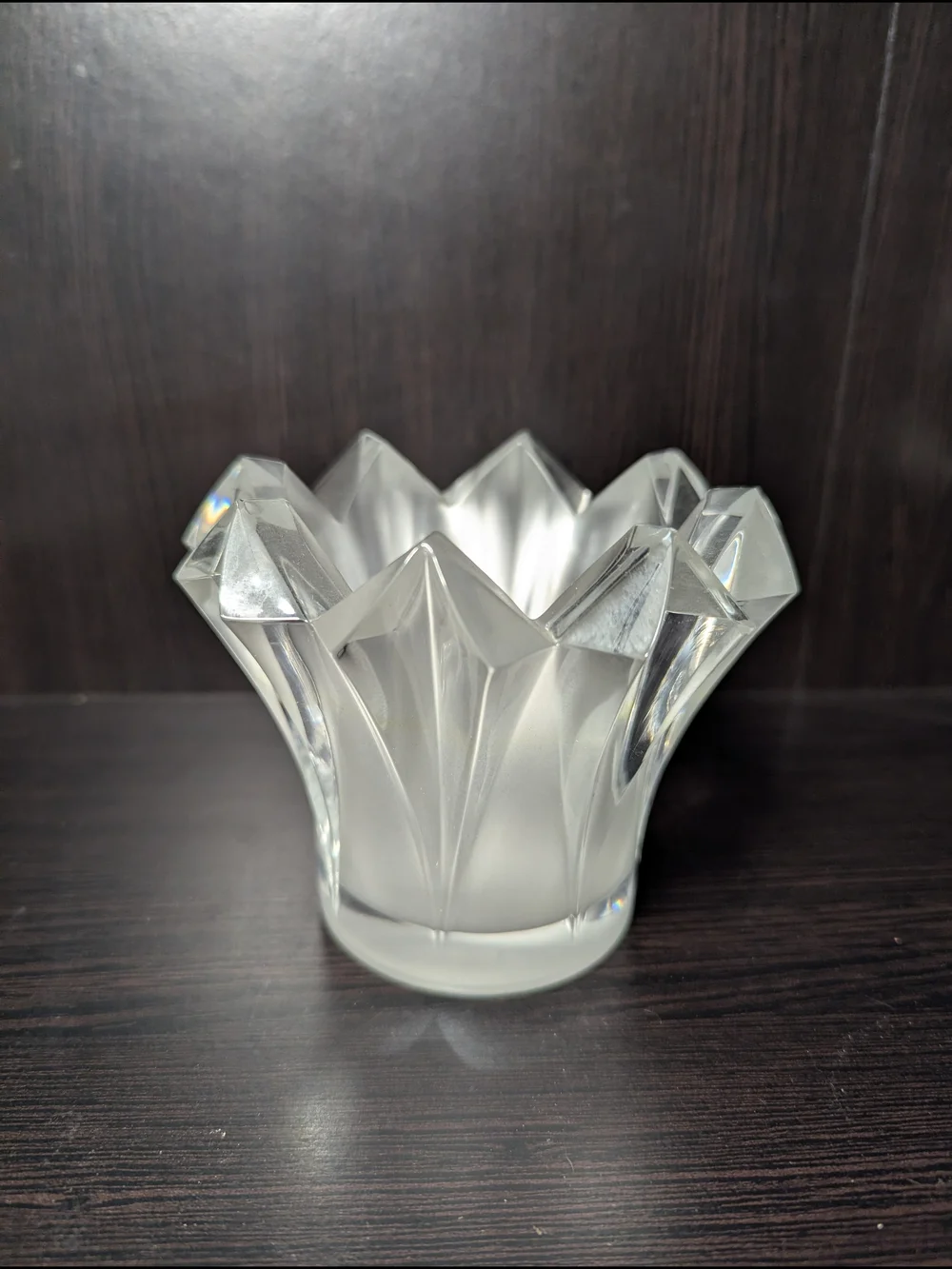Crystal Frosted Glass Votive Holder - Clear
